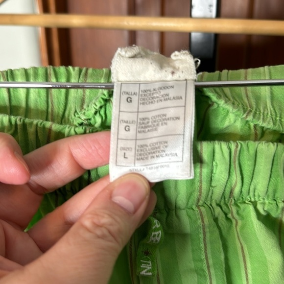 Disney Store Tinker Bell Green Stripe Pajama Pants 100% Cotton Size Large - Picture 10 of 10